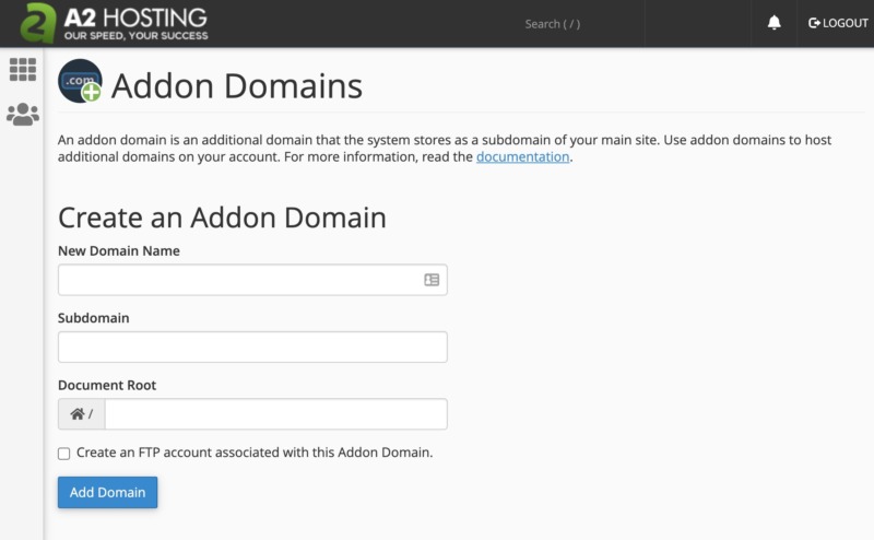 Adding more domains with cPanel.