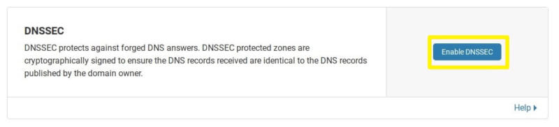 Enabling DNS protection in Cloudflare.