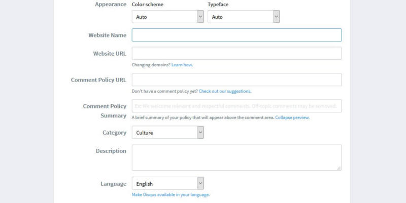 Configuring your Disqus settings.