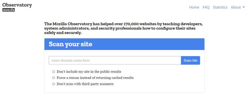 The Mozilla Observatory website.