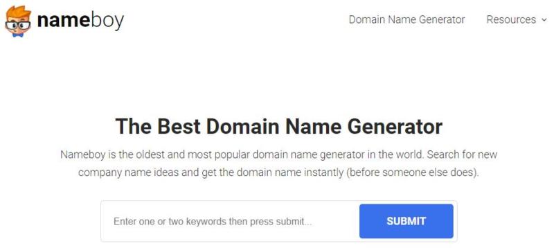 The Nameboy domain name generator.