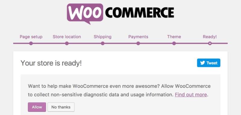 The WooCommerce onboarding wizard.