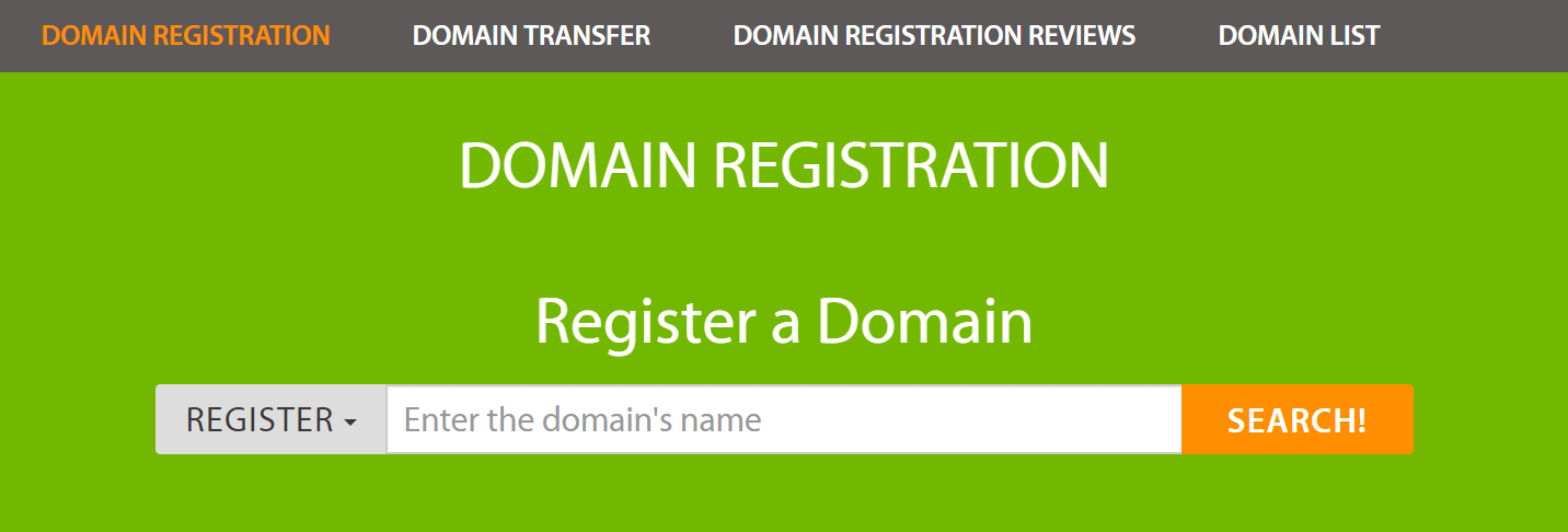 Domain registration on A2 Hosting.