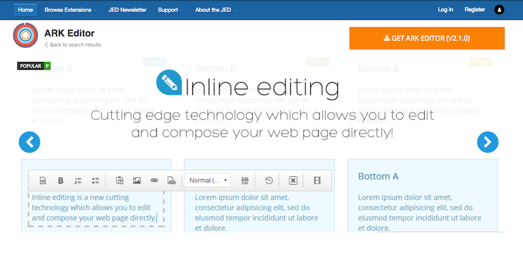 The ARK Editor extension.
