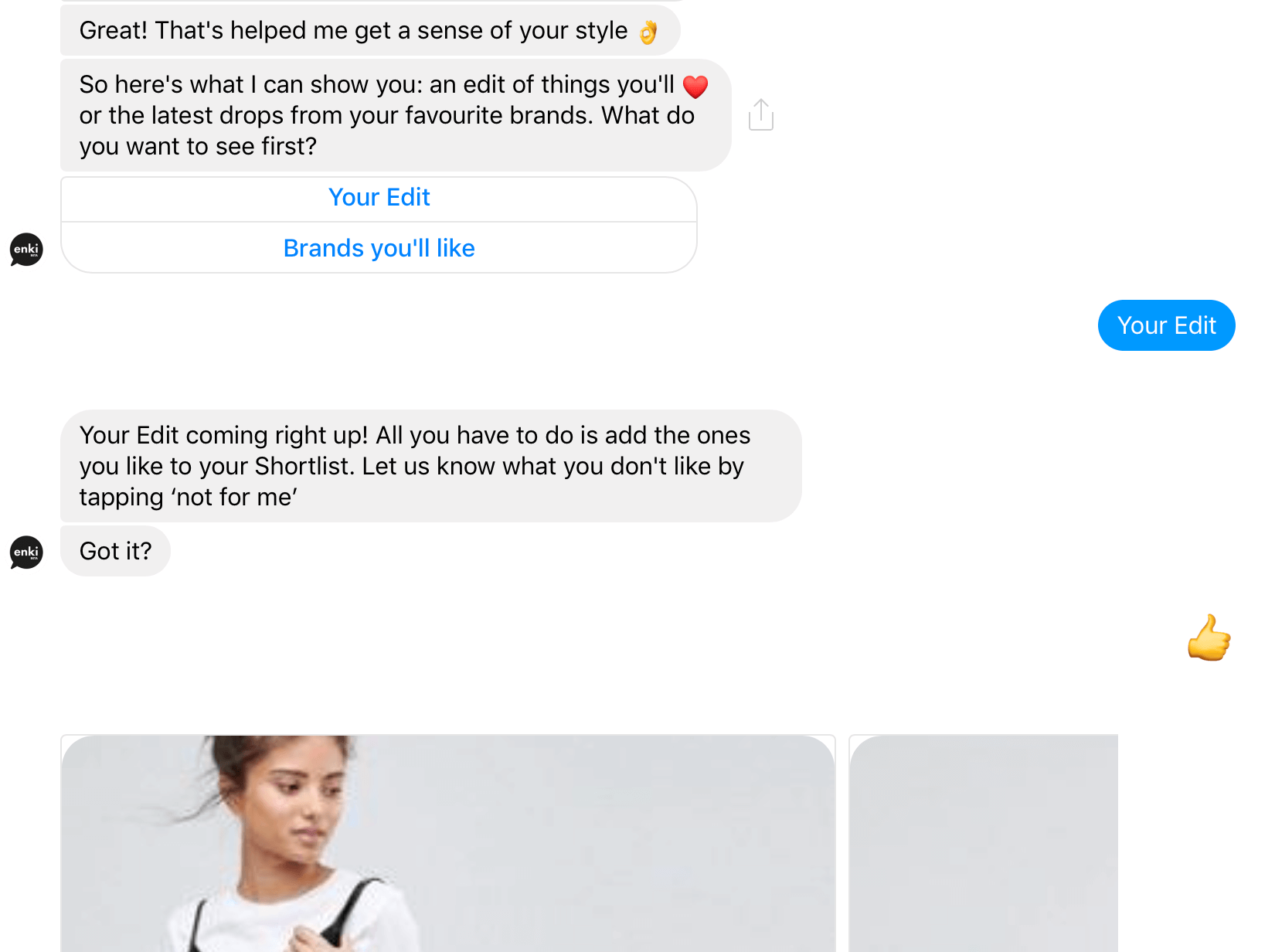 The ASOS Enki chatbot.