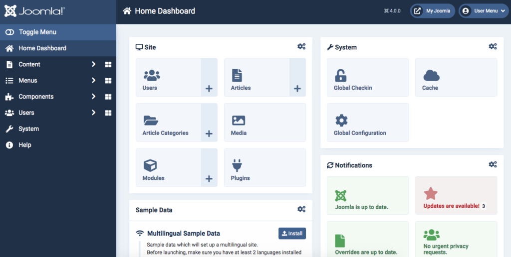 Joomla 4 Menu