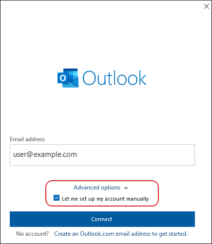 Outlook 365 - Set up manually