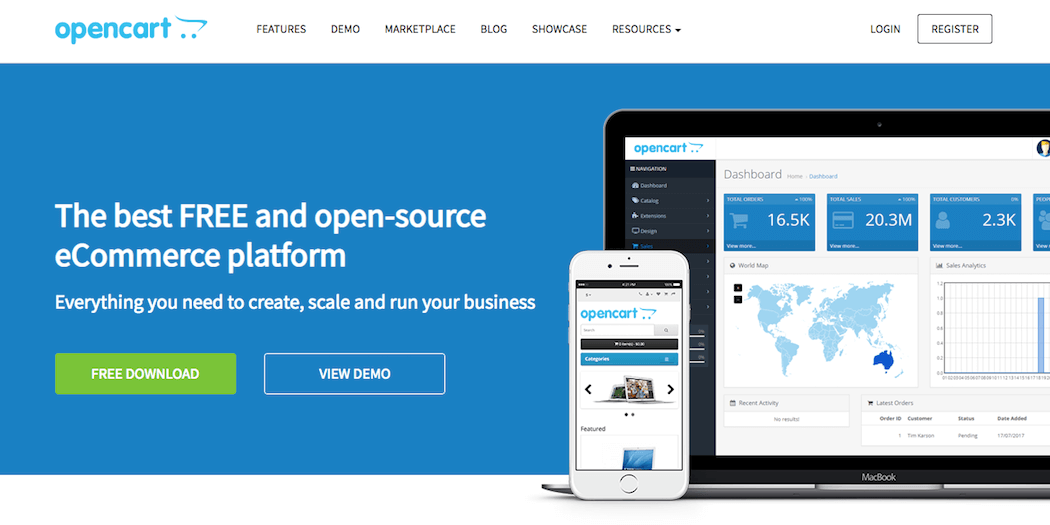The OpenCart website.