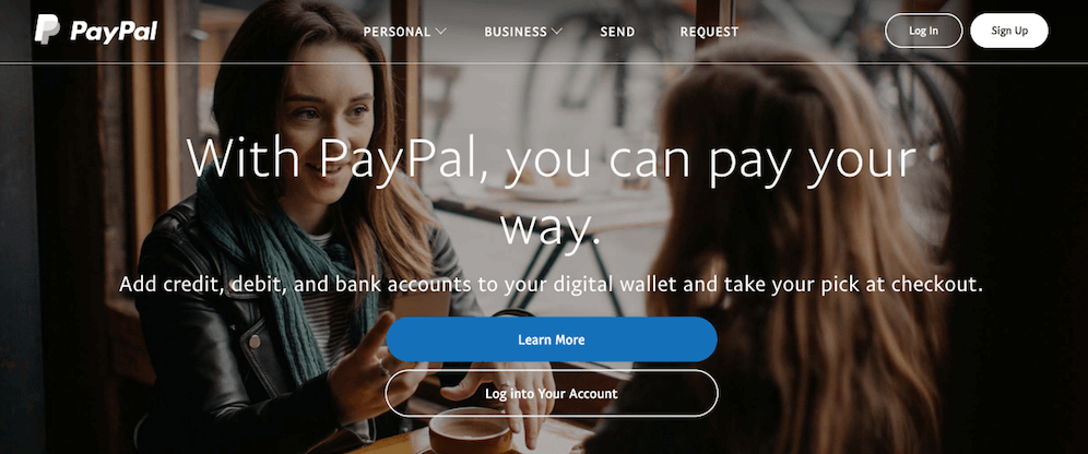 The PayPal website.